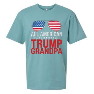 All American Trump Grandpa Flag Sunglasses Sueded Cloud Jersey T-Shirt