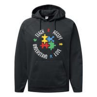 Autism Awareness Teacher Teach Accept Understand Love Performance Fleece Hoodie