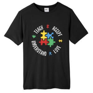 Autism Awareness Teacher Teach Accept Understand Love Tall Fusion ChromaSoft Performance T-Shirt