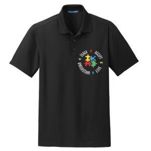 Autism Awareness Teacher Teach Accept Understand Love Dry Zone Grid Polo