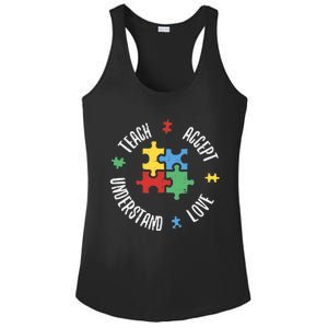 Autism Awareness Teacher Teach Accept Understand Love Ladies PosiCharge Competitor Racerback Tank