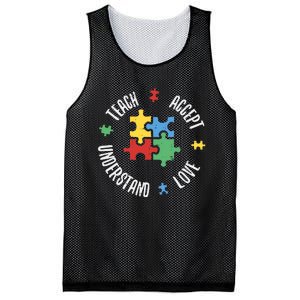 Autism Awareness Teacher Teach Accept Understand Love Mesh Reversible Basketball Jersey Tank