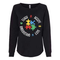 Autism Awareness Teacher Teach Accept Understand Love Womens California Wash Sweatshirt