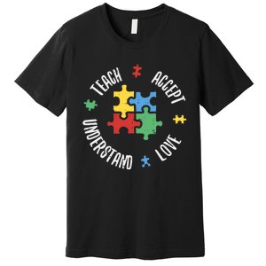 Autism Awareness Teacher Teach Accept Understand Love Premium T-Shirt