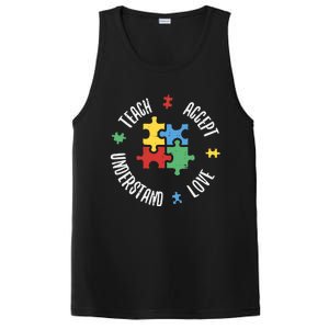 Autism Awareness Teacher Teach Accept Understand Love PosiCharge Competitor Tank