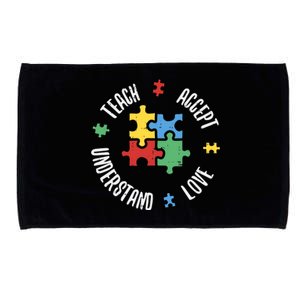 Autism Awareness Teacher Teach Accept Understand Love Microfiber Hand Towel