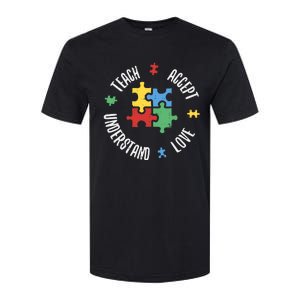 Autism Awareness Teacher Teach Accept Understand Love Softstyle CVC T-Shirt