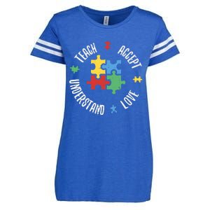 Autism Awareness Teacher Teach Accept Understand Love Enza Ladies Jersey Football T-Shirt