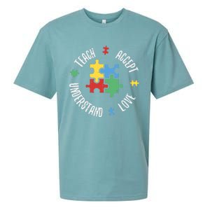 Autism Awareness Teacher Teach Accept Understand Love Sueded Cloud Jersey T-Shirt