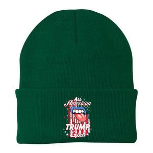 All American Trump Girl 2024 Shirts Trump Flag Women Girls Knit Cap Winter Beanie