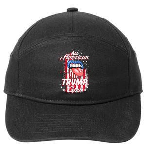 All American Trump Girl 2024 Shirts Trump Flag Women Girls 7-Panel Snapback Hat