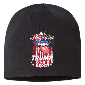 All American Trump Girl 2024 Shirts Trump Flag Women Girls Sustainable Beanie