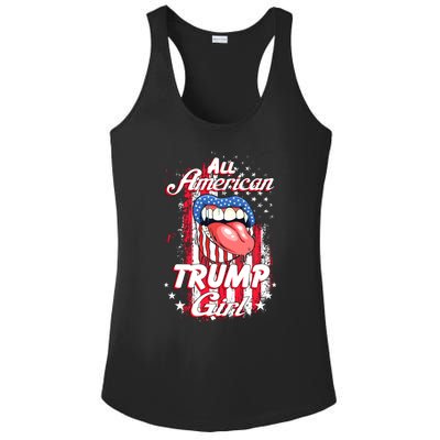 All American Trump Girl 2024 Shirts Trump Flag Women Girls Ladies PosiCharge Competitor Racerback Tank