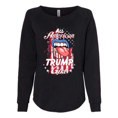 All American Trump Girl 2024 Shirts Trump Flag Women Girls Womens California Wash Sweatshirt