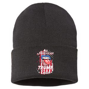 All American Trump Girl 2024 Shirts Trump Flag Women Girls Sustainable Knit Beanie