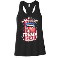 All American Trump Girl 2024 Shirts Trump Flag Women Girls Women's Racerback Tank