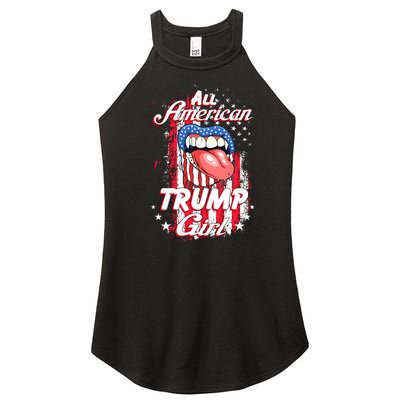 All American Trump Girl 2024 Shirts Trump Flag Women Girls Women's Perfect Tri Rocker Tank