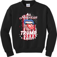 All American Trump Girl 2024 Shirts Trump Flag Women Girls Kids Sweatshirt