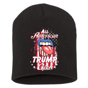 All American Trump Girl 2024 Shirts Trump Flag Women Girls Short Acrylic Beanie