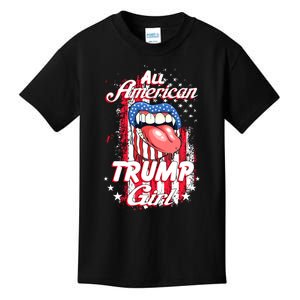 All American Trump Girl 2024 Shirts Trump Flag Women Girls Kids T-Shirt