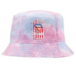 All American Trump Girl 2024 Shirts Trump Flag Women Girls Tie-Dyed Bucket Hat