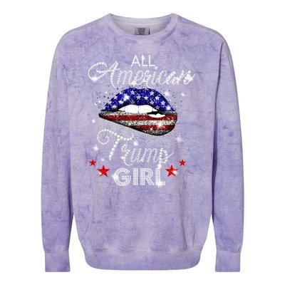 All American Trump Girl Colorblast Crewneck Sweatshirt