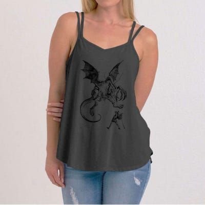 Alice And The Jabberwocky Alice In Wonderland Vintage Art Women's Strappy Tank