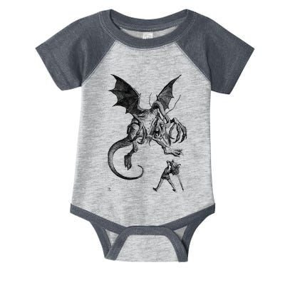 Alice And The Jabberwocky Alice In Wonderland Vintage Art Infant Baby Jersey Bodysuit