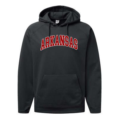 Arkansas Ar Throwback Design Print Classic Performance Fleece Hoodie