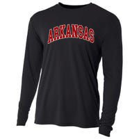 Arkansas Ar Throwback Design Print Classic Cooling Performance Long Sleeve Crew