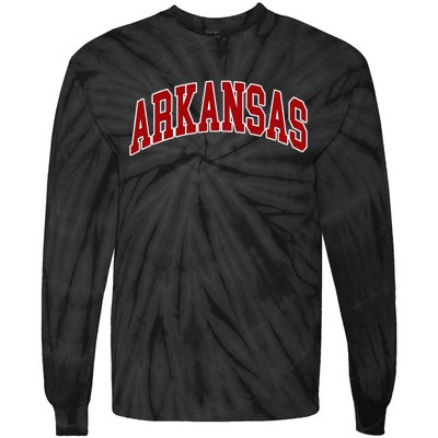 Arkansas Ar Throwback Design Print Classic Tie-Dye Long Sleeve Shirt