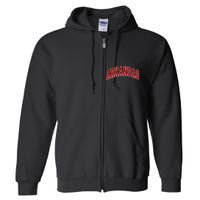 Arkansas Ar Throwback Design Print Classic Full Zip Hoodie