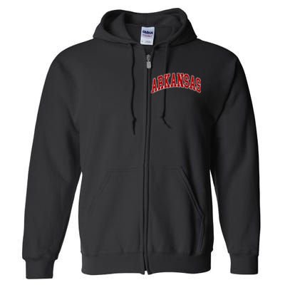 Arkansas Ar Throwback Design Print Classic Full Zip Hoodie