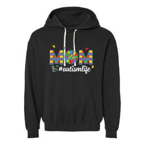 Autism Awareness Tee Mom Life For Autism Mom Garment-Dyed Fleece Hoodie