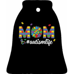 Autism Awareness Tee Mom Life For Autism Mom Ceramic Bell Ornament