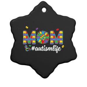 Autism Awareness Tee Mom Life For Autism Mom Ceramic Star Ornament