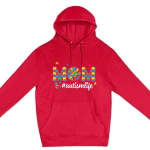 Autism Awareness Tee Mom Life For Autism Mom Premium Pullover Hoodie