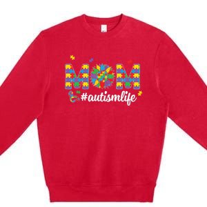 Autism Awareness Tee Mom Life For Autism Mom Premium Crewneck Sweatshirt