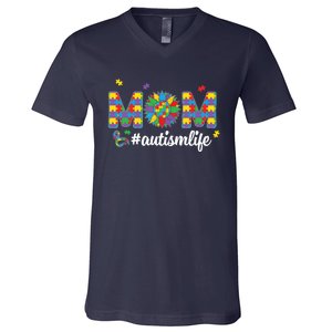 Autism Awareness Tee Mom Life For Autism Mom V-Neck T-Shirt