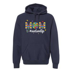 Autism Awareness Tee Mom Life For Autism Mom Premium Hoodie