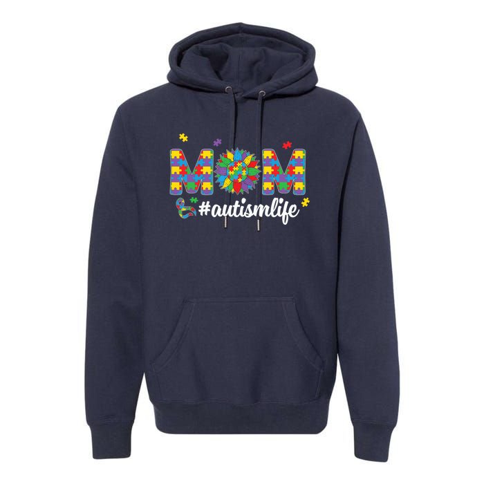 Autism Awareness Tee Mom Life For Autism Mom Premium Hoodie