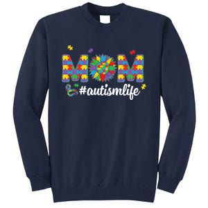 Autism Awareness Tee Mom Life For Autism Mom Tall Sweatshirt