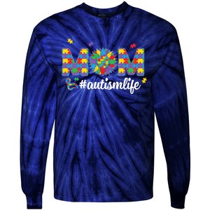 Autism Awareness Tee Mom Life For Autism Mom Tie-Dye Long Sleeve Shirt