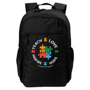 Autism Awareness Teacher Teach Hope Love Inspire Daily Commute Backpack