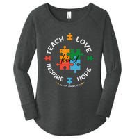 Autism Awareness Teacher Teach Hope Love Inspire Women's Perfect Tri Tunic Long Sleeve Shirt