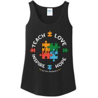 Autism Awareness Teacher Teach Hope Love Inspire Ladies Essential Tank