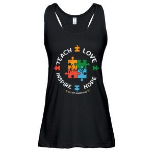 Autism Awareness Teacher Teach Hope Love Inspire Ladies Essential Flowy Tank