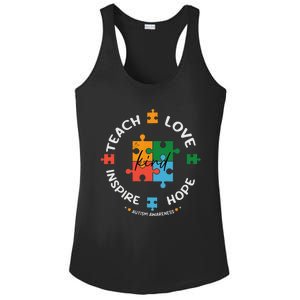 Autism Awareness Teacher Teach Hope Love Inspire Ladies PosiCharge Competitor Racerback Tank