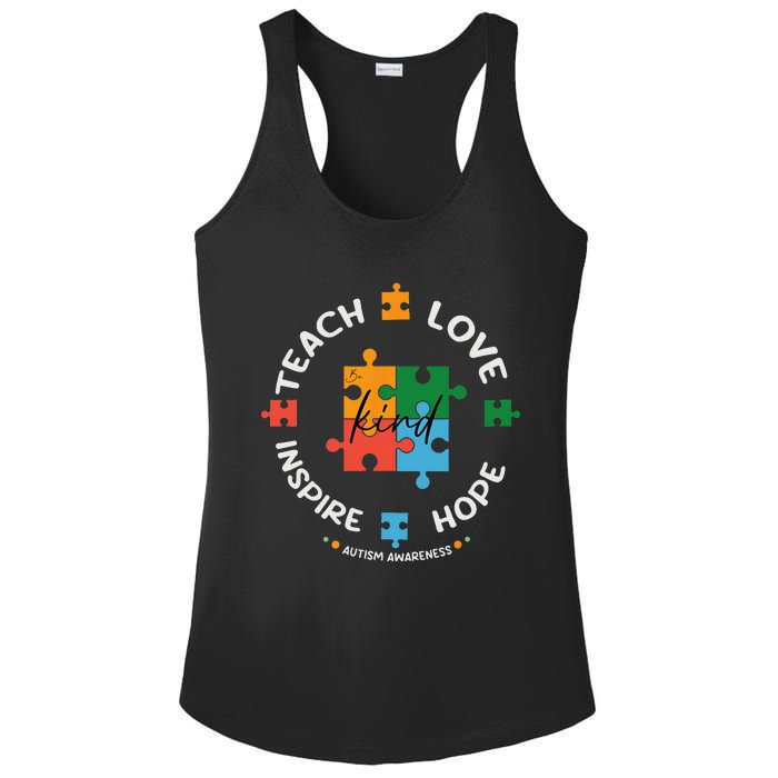 Autism Awareness Teacher Teach Hope Love Inspire Ladies PosiCharge Competitor Racerback Tank