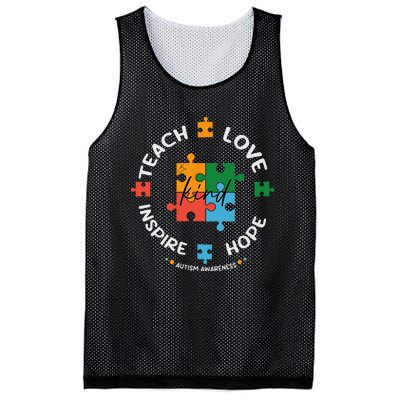 Autism Awareness Teacher Teach Hope Love Inspire Mesh Reversible Basketball Jersey Tank